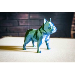 Statuette chien Bouledogue Français décoration low poly figurine french bulldog