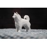 Statuette Samoyède décoration low poly Nom personnalisable
