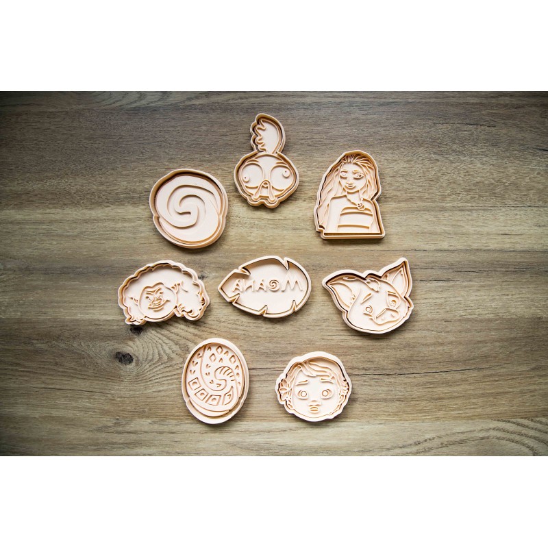 Emporte-pièces Disney Moana Lot 8 cookie cutter Vaiana Hei-Hei Maui Toddler Moana Vaiana