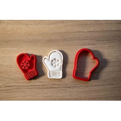 Emporte pièce Noël lot x 4 - Cookie cutter Christmas : Bonnet boule à neige gants Sweat Renne Moufles