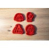 Emporte pièce Noël lot x 4 - Cookie cutter Christmas : Bonnet boule à neige gants Sweat Renne Moufles