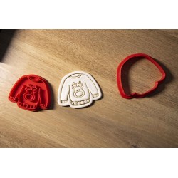 Emporte pièce Noël lot x 4 - Cookie cutter Christmas : Bonnet boule à neige gants Sweat Renne Moufles