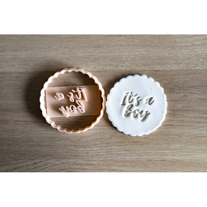 Baby shower It's a Boy - Emporte pièce Cookie cutter - Annonce sexe C'est un Garçon