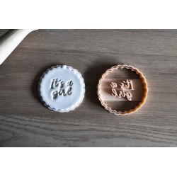 Baby shower It's a Girl - Emporte pièce Cookie cutter - Annonce sexe C'est une fille