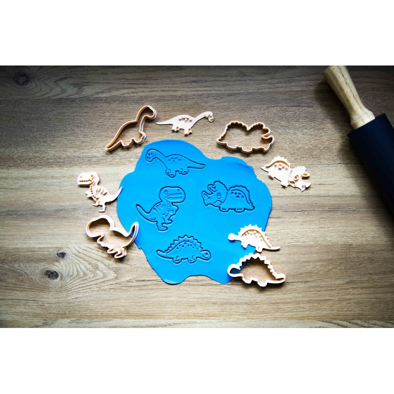 Emporte pièce Lot 4 cookie cutter Dinosaure T-Rex Diplodocus Triceratops Stégosaure